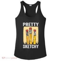 Pretty Sketchy Artist Pencils Sketch Sketching Paint Artist Ladies PosiCharge Competitor Racerback Tank thumb 0