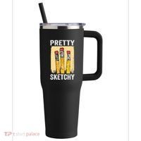 Pretty Sketchy Artist Pencils Sketch Sketching Paint Artist 40oz Vacuum Insulated Stainless Steel Travel Tumbler thumb 0