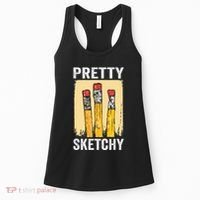 Pretty Sketchy Artist Pencils Sketch Sketching Paint Artist Women's Tank Top thumb 0