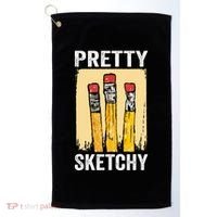 Pretty Sketchy Artist Pencils Sketch Sketching Paint Artist Golf Towel thumb 0