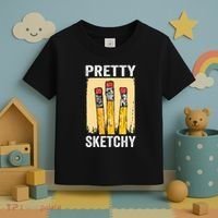 Pretty Sketchy Artist Pencils Sketch Sketching Paint Artist Toddler T-Shirt thumb 3