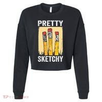 Pretty Sketchy Artist Pencils Sketch Sketching Paint Artist Cropped Pullover Crew thumb 0