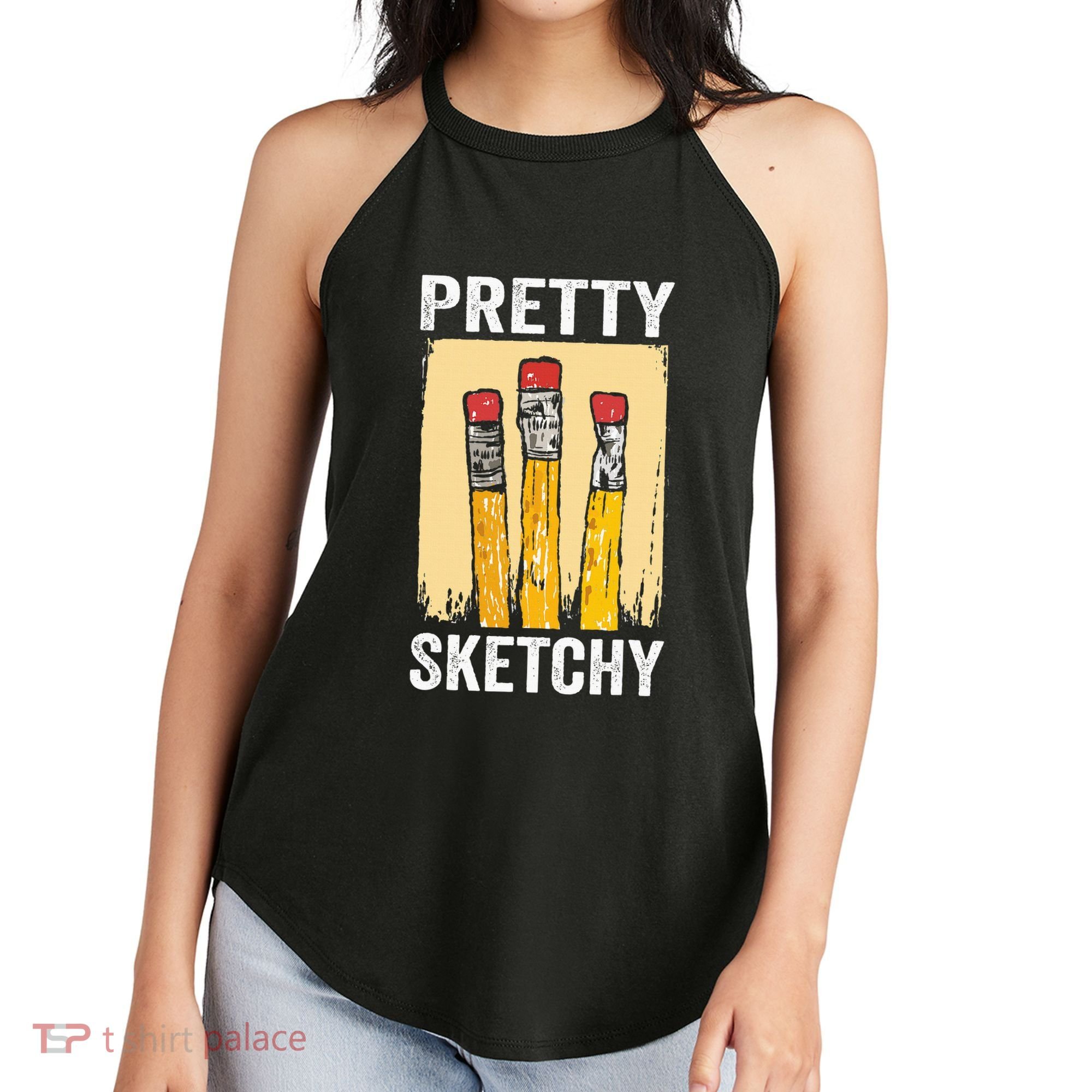 Pretty Sketchy Artist Pencils Sketch Sketching Paint Artist Women's Perfect Tri Rocker Tank
