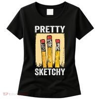 Pretty Sketchy Artist Pencils Sketch Sketching Paint Artist Women's T-Shirt thumb 0