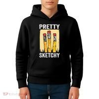 Pretty Sketchy Artist Pencils Sketch Sketching Paint Artist Kids Hoodie thumb 4