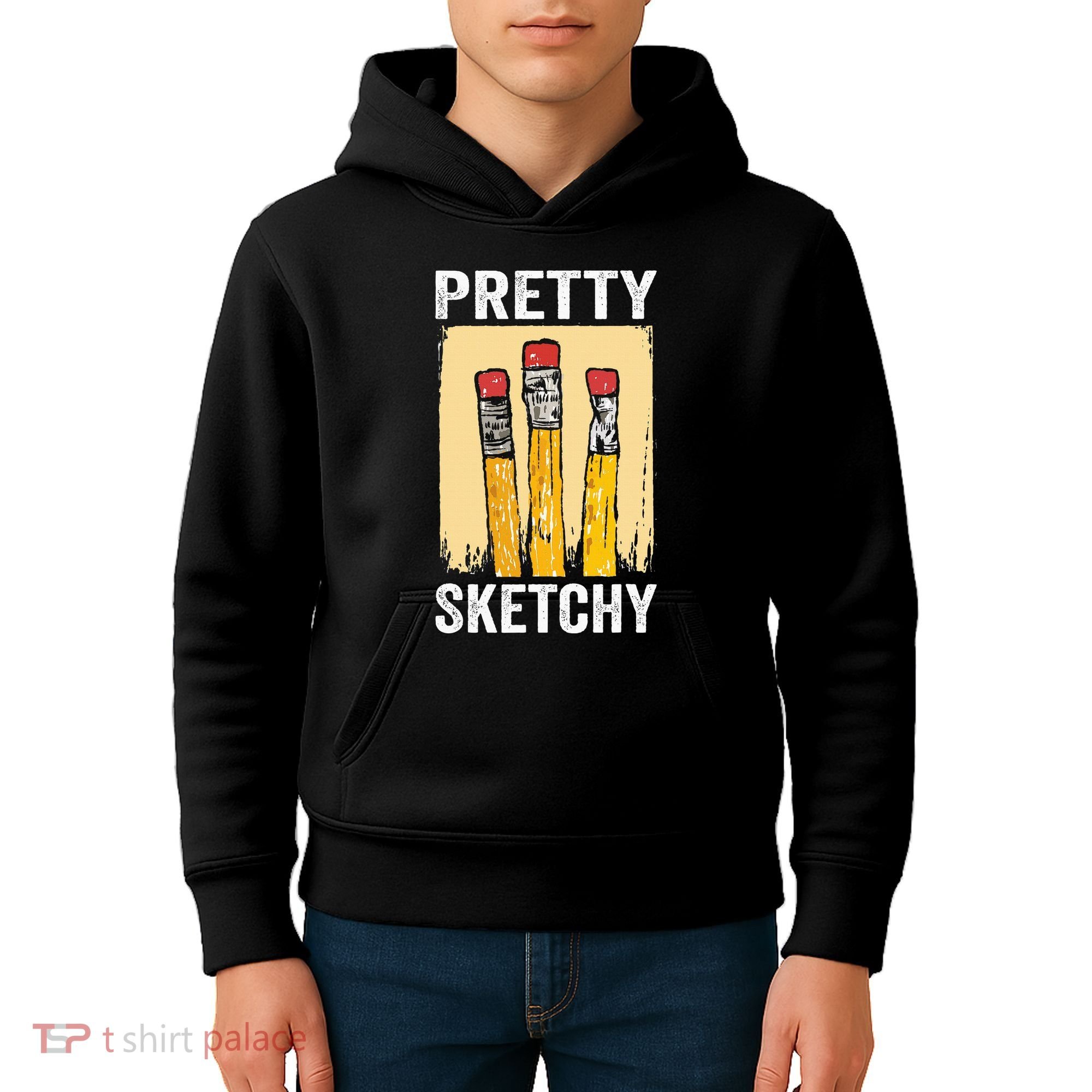 Pretty Sketchy Artist Pencils Sketch Sketching Paint Artist Kids Hoodie