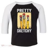 Pretty Sketchy Artist Pencils Sketch Sketching Paint Artist Toddler Fine Jersey T-Shirt thumb 0