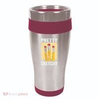 Pretty Sketchy Artist Pencils Sketch Sketching Paint Artist 16oz Travel Tumbler thumb 0