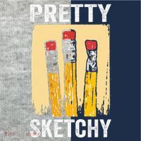 Pretty Sketchy Artist Pencils Sketch Sketching Paint Artist Kids Colorblock Raglan Jersey thumb 2