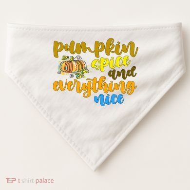 Pumpkin Spice And Everything Nice Halloween USA-Made Doggie Bandana