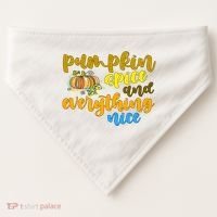 Pumpkin Spice And Everything Nice Halloween USA-Made Doggie Bandana thumb 0