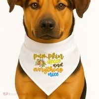 Pumpkin Spice And Everything Nice Halloween USA-Made Doggie Bandana thumb 1