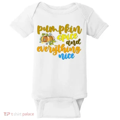 Pumpkin Spice And Everything Nice Halloween Baby Bodysuit
