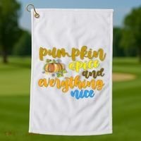 Pumpkin Spice And Everything Nice Halloween Golf Towel thumb 1