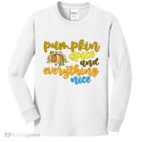 Pumpkin Spice And Everything Nice Halloween Kids Long Sleeve Shirt thumb 0