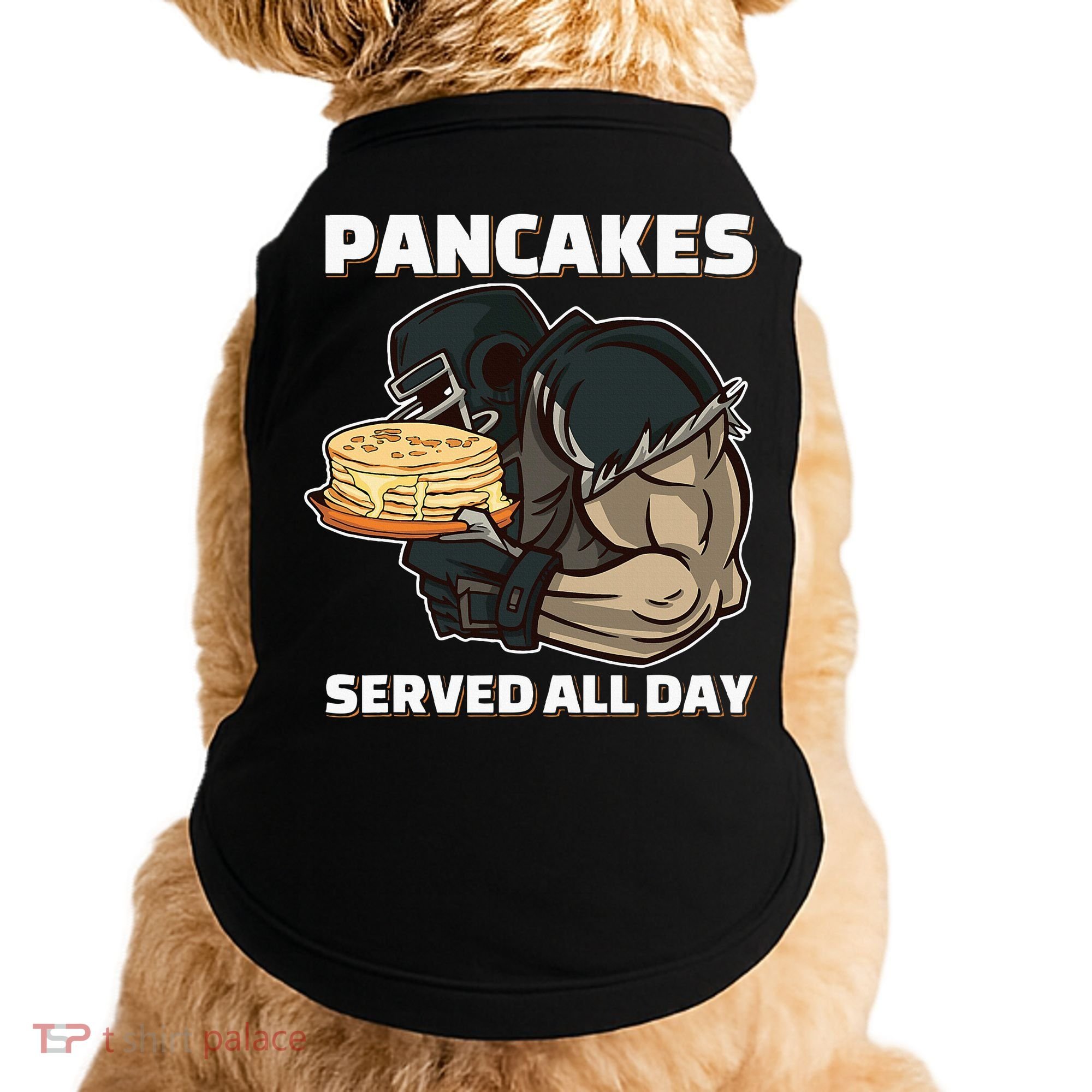 Pancakes Served All Day Football Offensive Lineman Pancake Doggie Tank