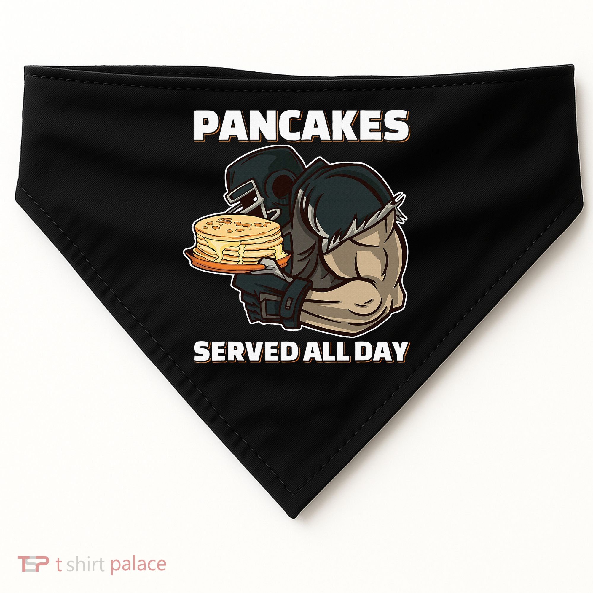 Pancakes Served All Day Football Offensive Lineman Pancake USA-Made Doggie Bandana