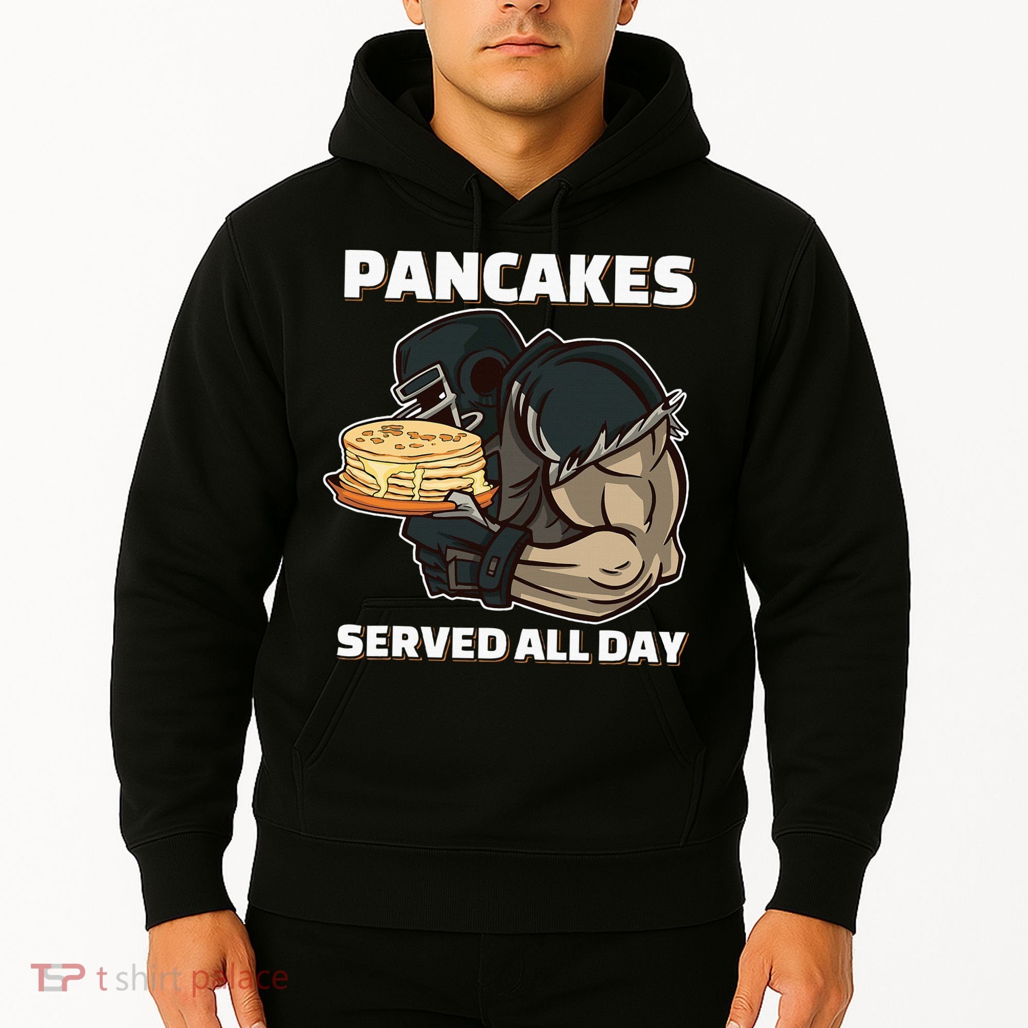 Pancakes Served All Day Football Offensive Lineman Pancake Hoodie