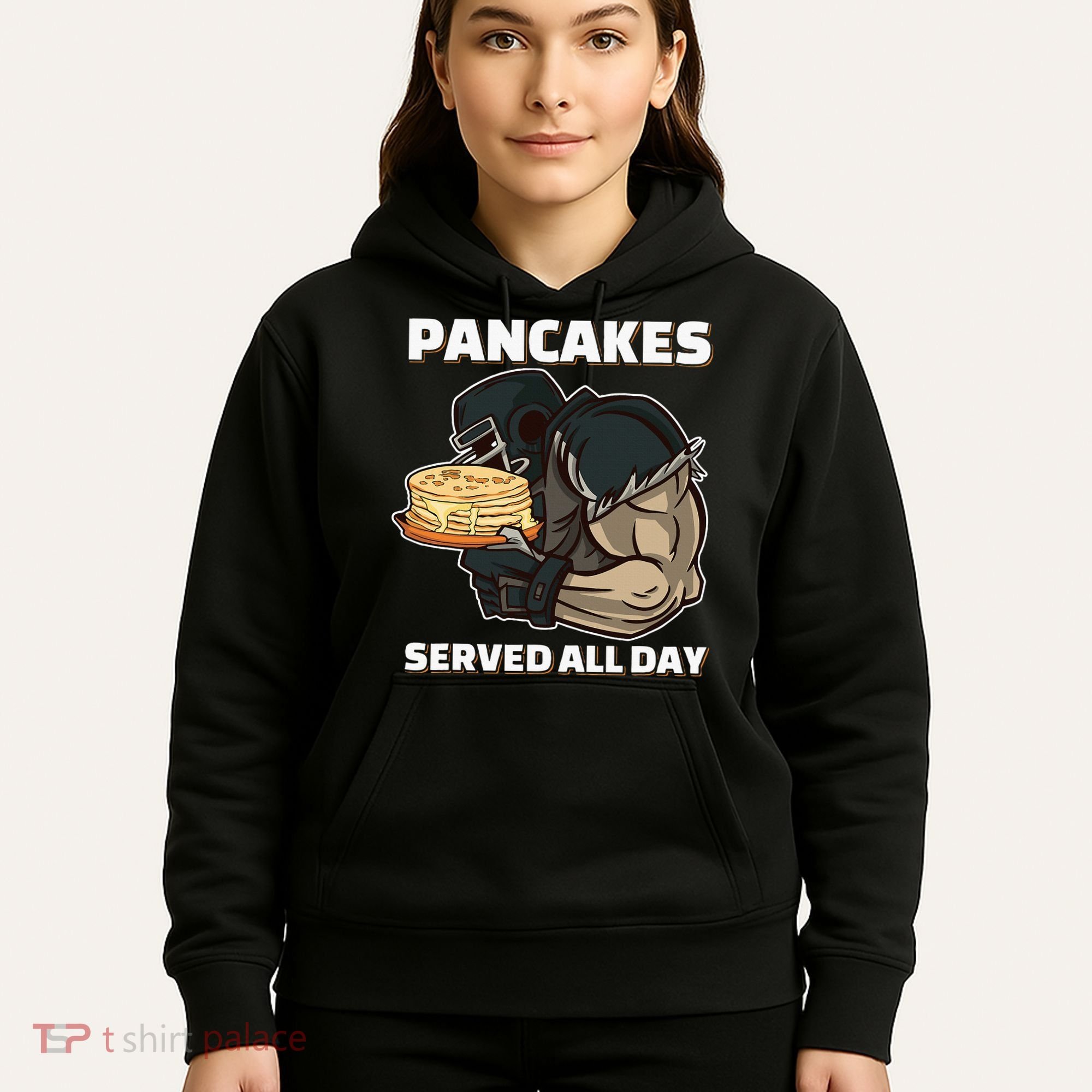 Pancakes Served All Day Football Offensive Lineman Pancake Hoodie