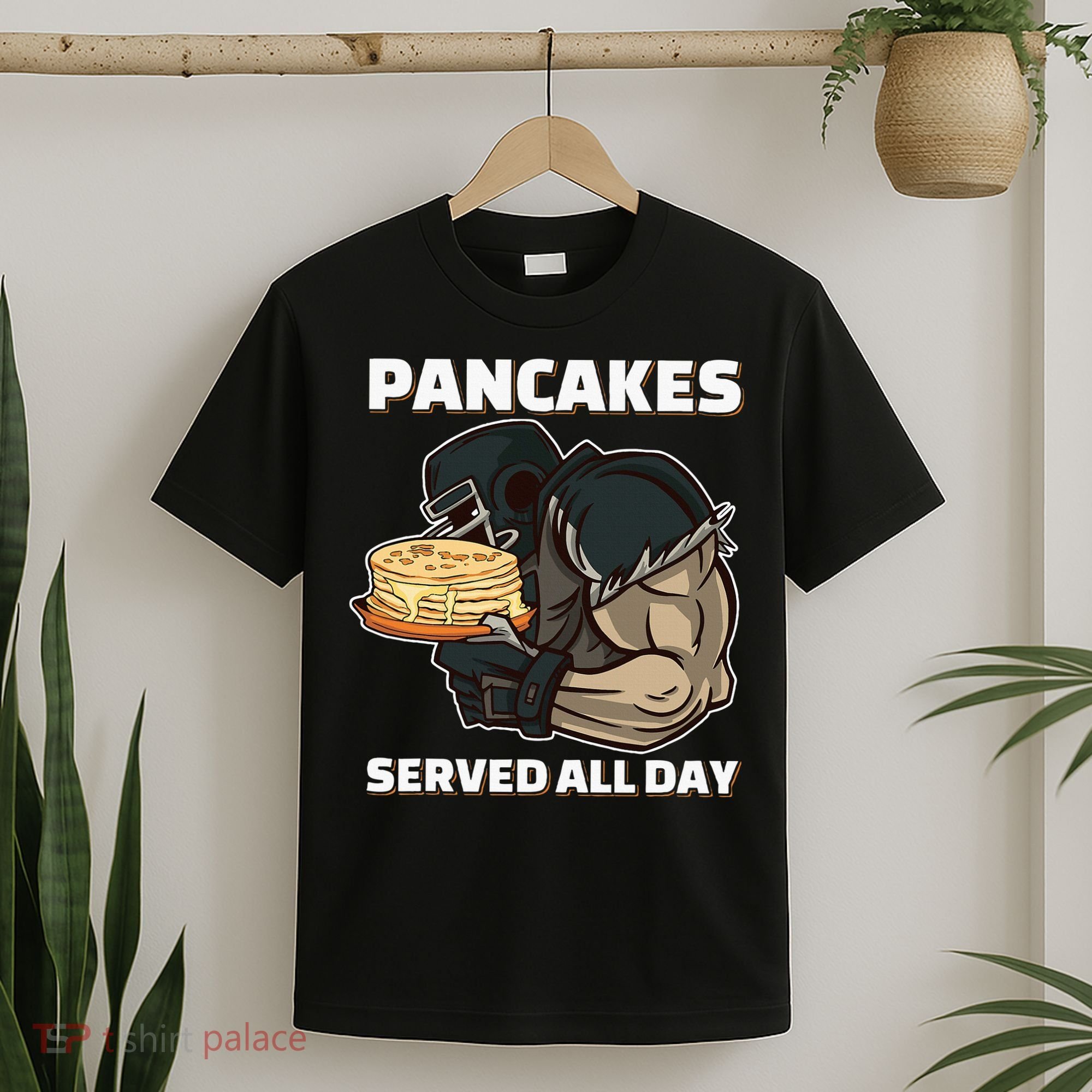 Pancakes Served All Day Football Offensive Lineman Pancake T-Shirt