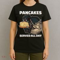 Pancakes Served All Day Football Offensive Lineman Pancake T-Shirt thumb 4