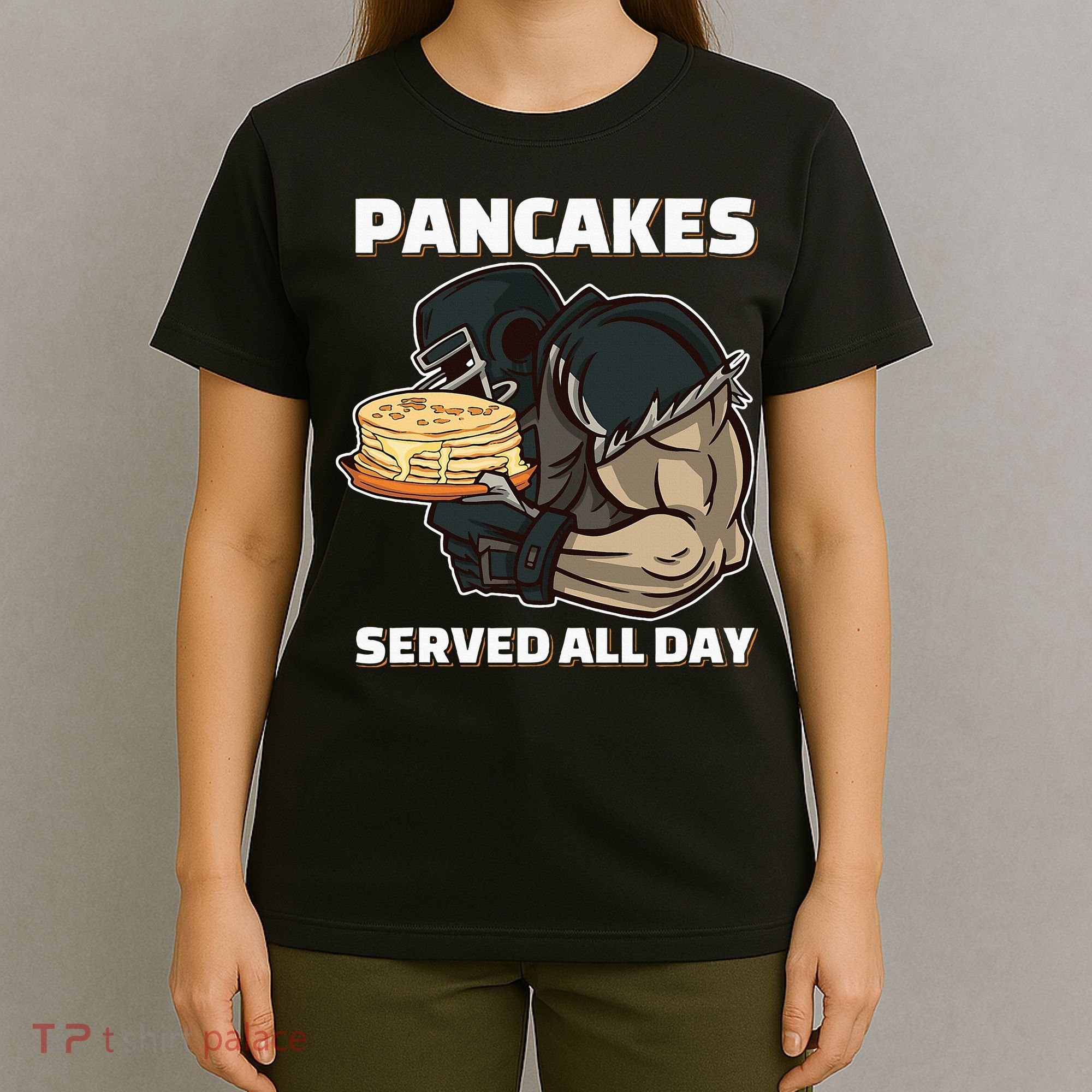 Pancakes Served All Day Football Offensive Lineman Pancake T-Shirt