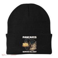 Pancakes Served All Day Football Offensive Lineman Pancake Beanie thumb 0