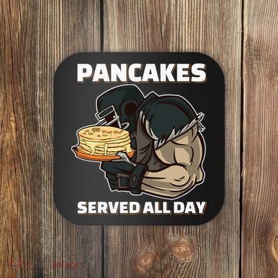 Pancakes Served All Day Football Offensive Lineman Pancake Coaster