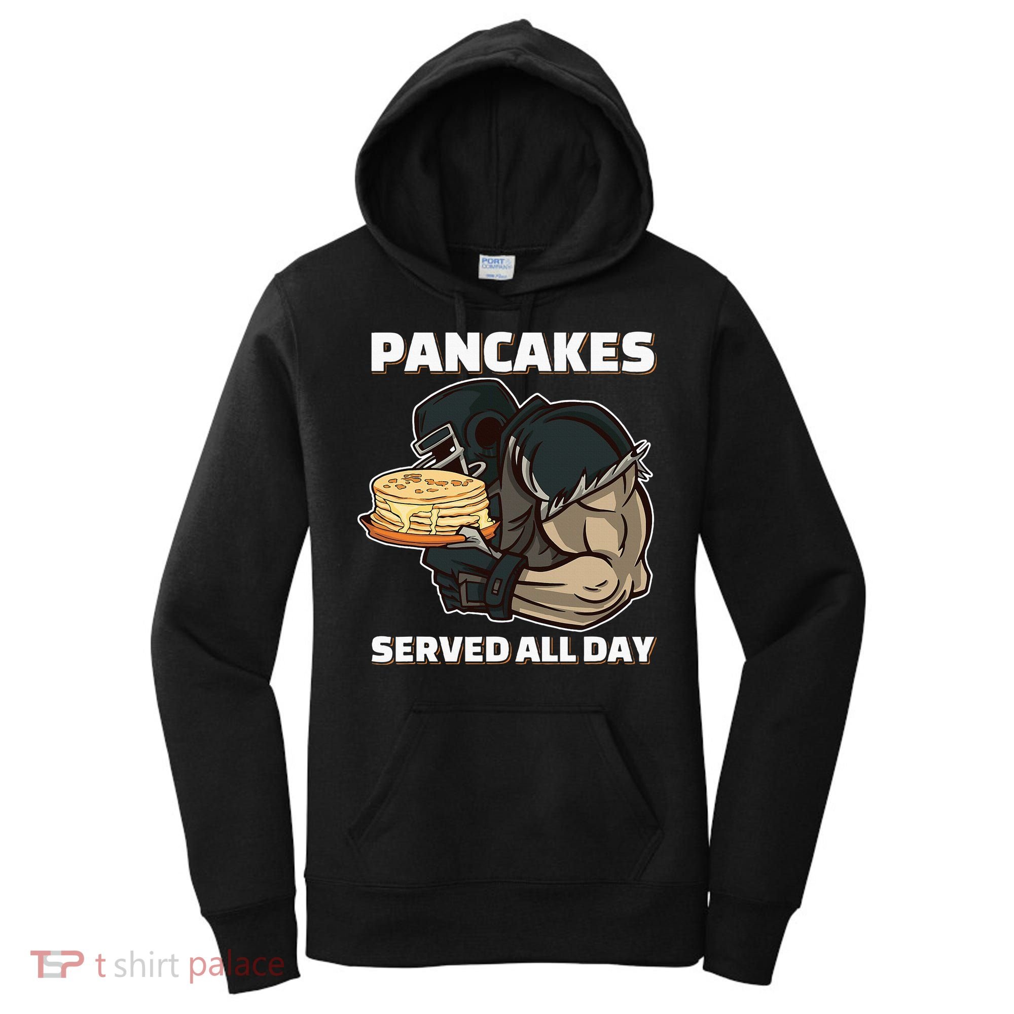 Pancakes Served All Day Football Offensive Lineman Pancake Women's Hoodie