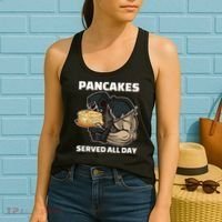 Pancakes Served All Day Football Offensive Lineman Pancake Women's Tank Top thumb 2