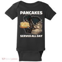 Pancakes Served All Day Football Offensive Lineman Pancake Baby Bodysuit thumb 0