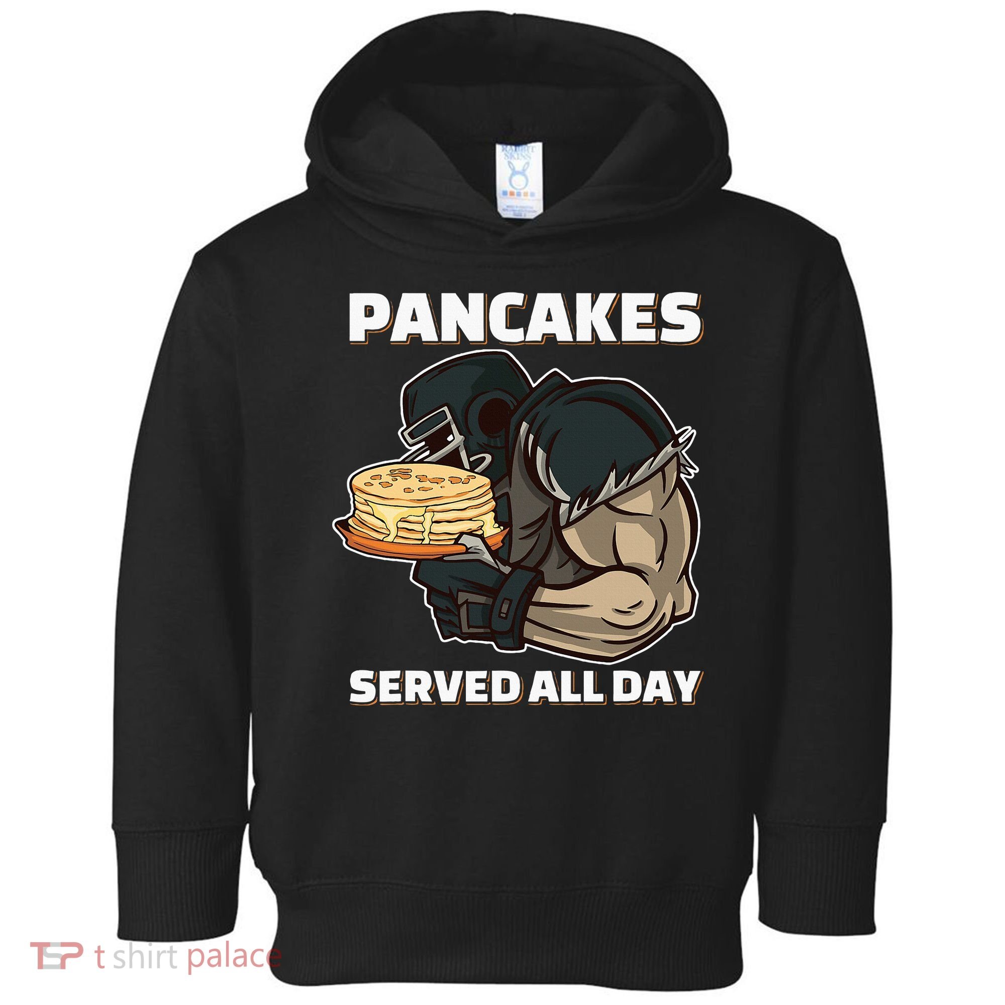 Pancakes Served All Day Football Offensive Lineman Pancake Toddler Hoodie