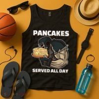 Pancakes Served All Day Football Offensive Lineman Pancake Tank Top thumb 4