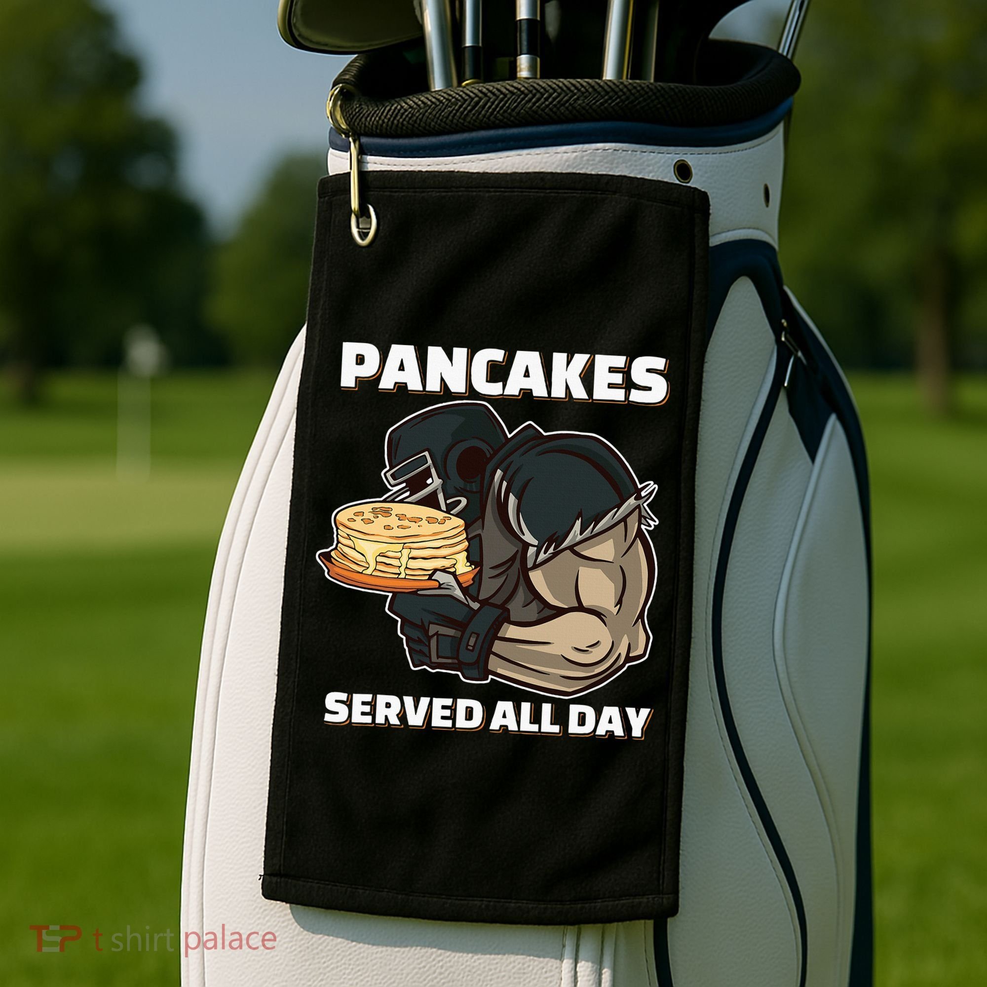 Pancakes Served All Day Football Offensive Lineman Pancake Golf Towel