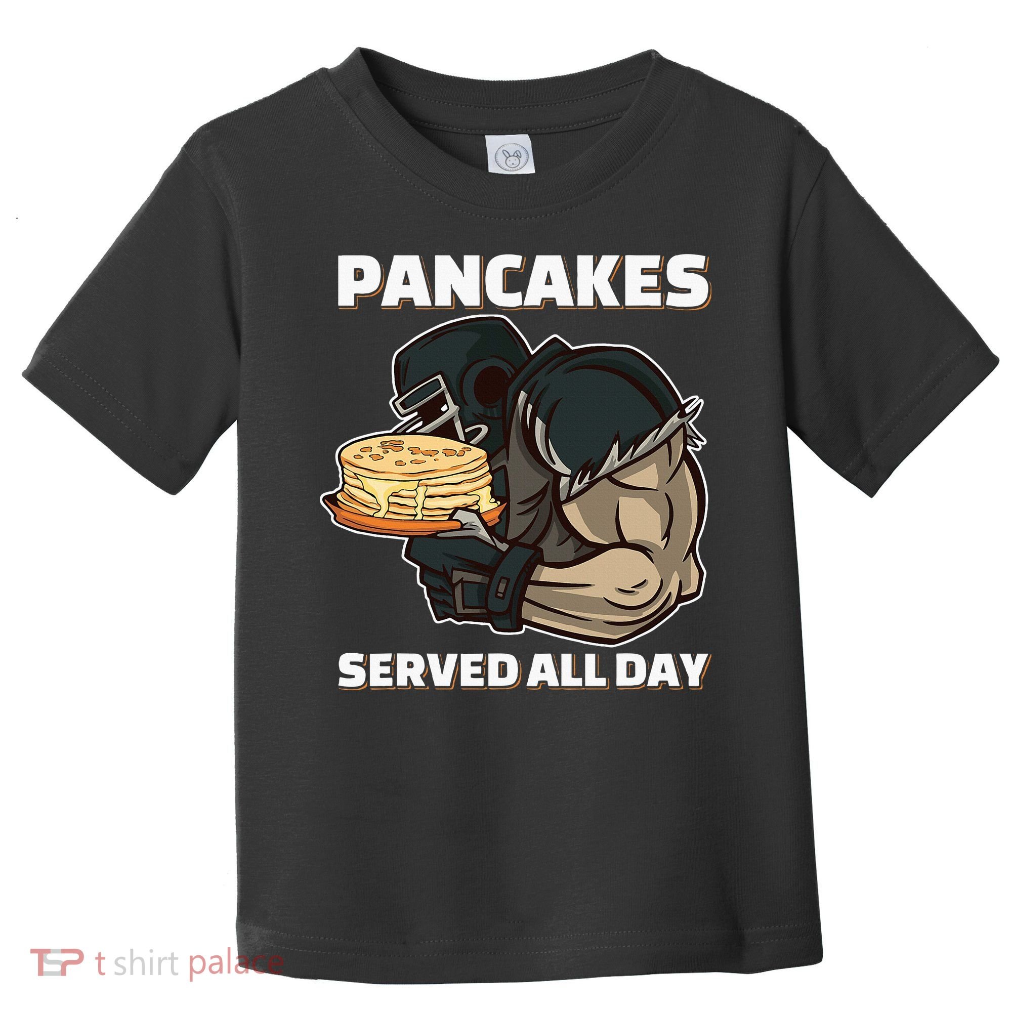 Pancakes Served All Day Football Offensive Lineman Pancake Toddler T-Shirt