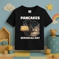 Pancakes Served All Day Football Offensive Lineman Pancake Toddler T-Shirt thumb 3