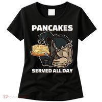 Pancakes Served All Day Football Offensive Lineman Pancake Women's T-Shirt thumb 0