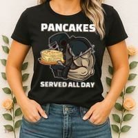 Pancakes Served All Day Football Offensive Lineman Pancake Women's T-Shirt thumb 2