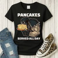 Pancakes Served All Day Football Offensive Lineman Pancake Women's T-Shirt thumb 3