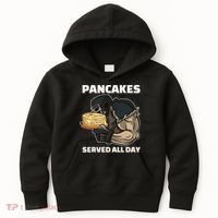 Pancakes Served All Day Football Offensive Lineman Pancake Kids Hoodie thumb 0