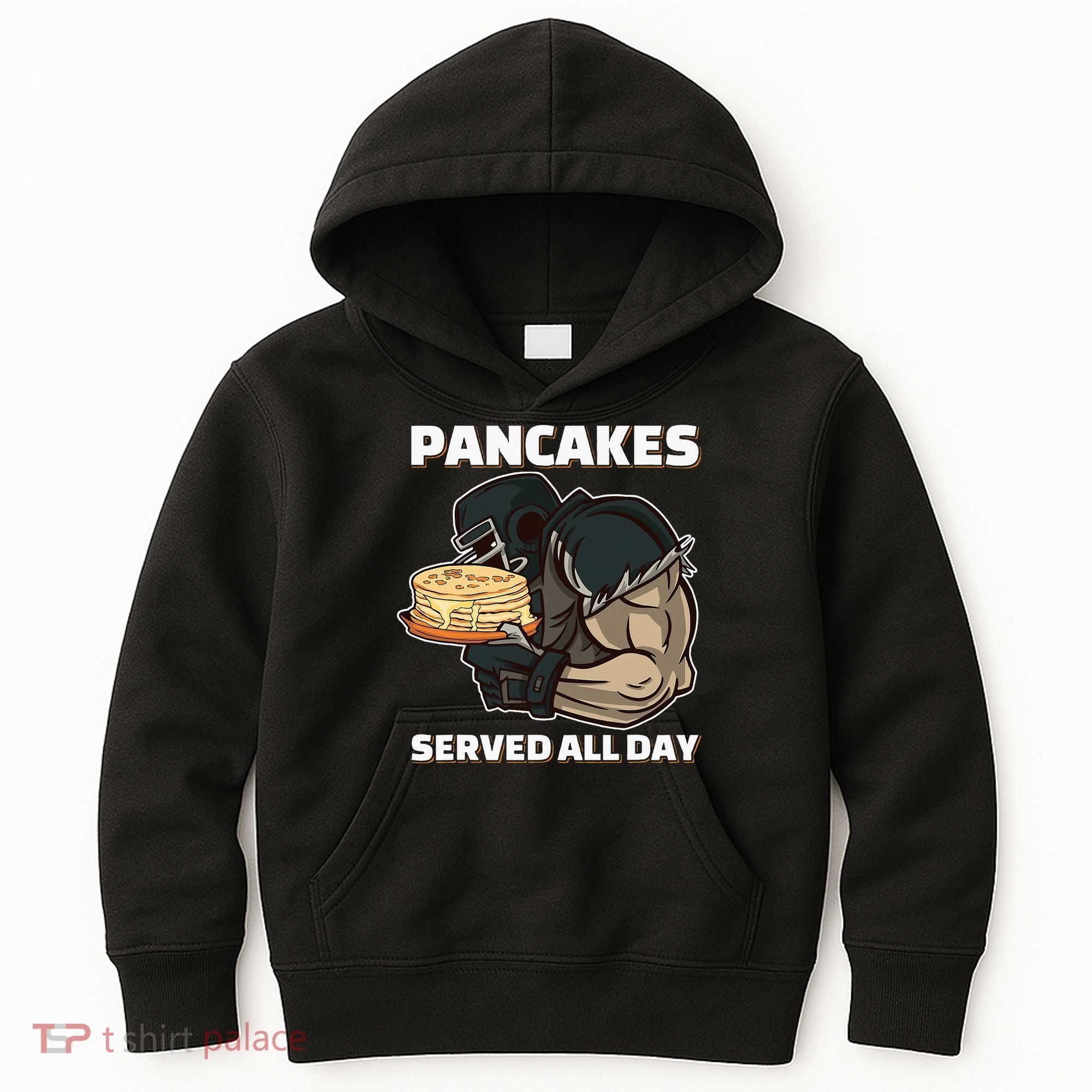 Pancakes Served All Day Football Offensive Lineman Pancake Kids Hoodie