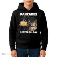 Pancakes Served All Day Football Offensive Lineman Pancake Kids Hoodie thumb 4