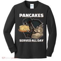 Pancakes Served All Day Football Offensive Lineman Pancake Kids Long Sleeve Shirt thumb 0