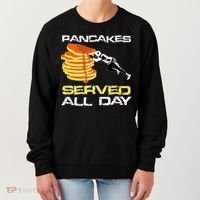 Pancakes Served All Day Fun Lineman Football Christmas Gifts Women's Sweatshirt thumb 0
