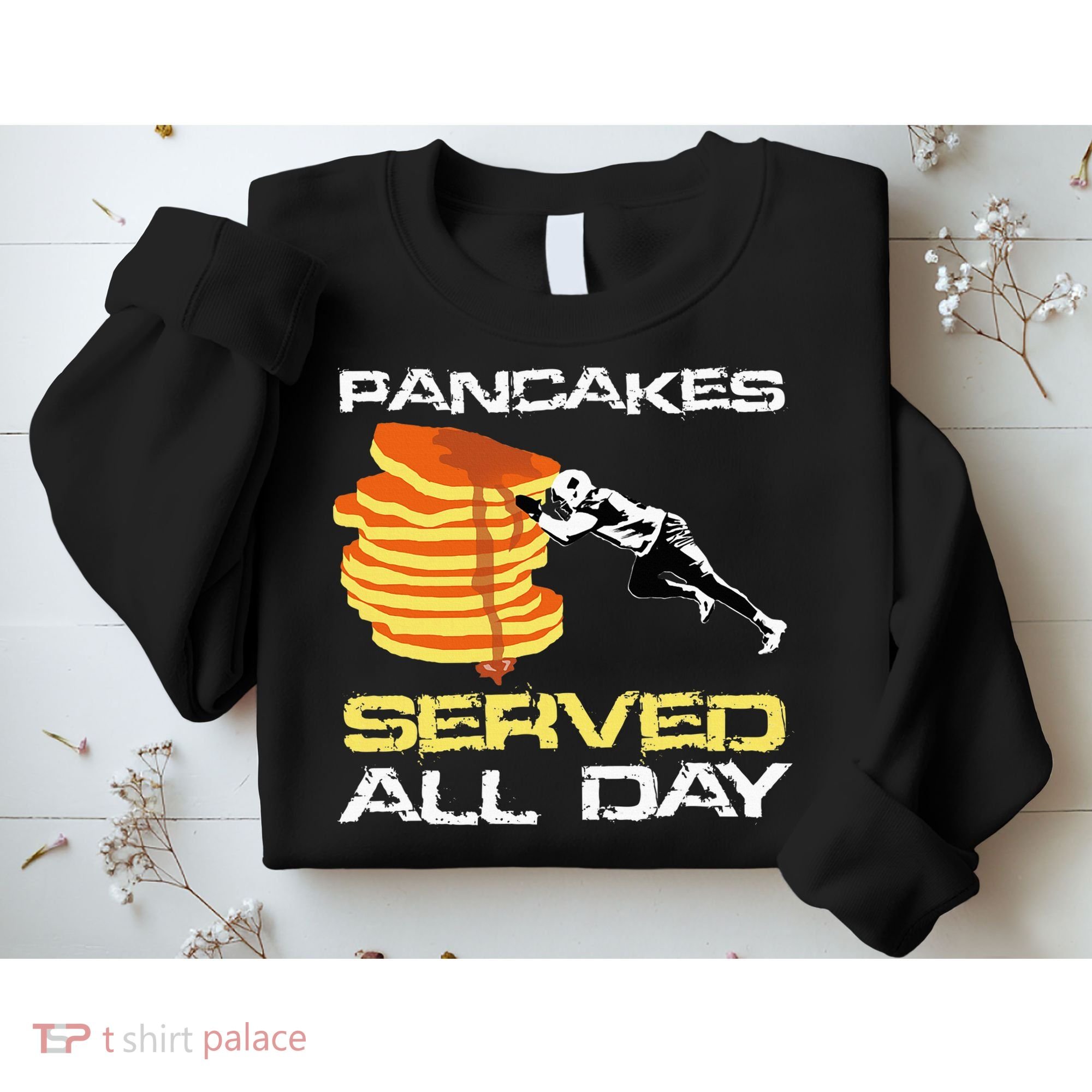 Pancakes Served All Day Fun Lineman Football Christmas Gifts Sweatshirt