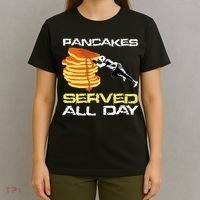 Pancakes Served All Day Fun Lineman Football Christmas Gifts T-Shirt thumb 4
