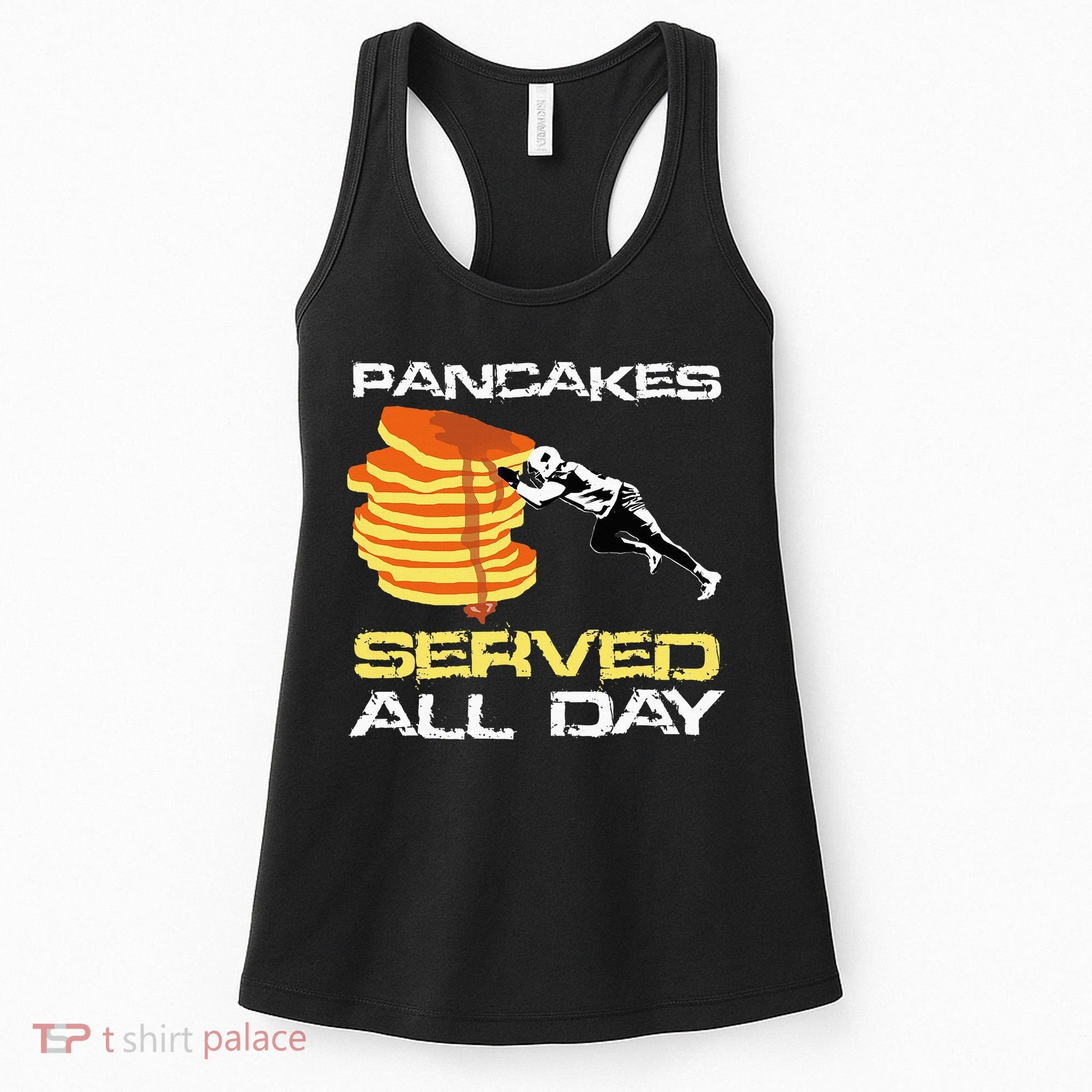 Pancakes Served All Day Fun Lineman Football Christmas Gifts Women's Tank Top