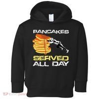 Pancakes Served All Day Fun Lineman Football Christmas Gifts Toddler Hoodie thumb 0