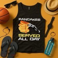 Pancakes Served All Day Fun Lineman Football Christmas Gifts Tank Top thumb 4