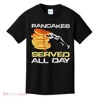 Pancakes Served All Day Fun Lineman Football Christmas Gifts Kids T-Shirt thumb 0
